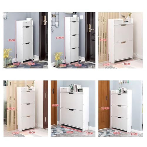 Meuble à chaussures mince avec portes rabattables pour petit espace - 2