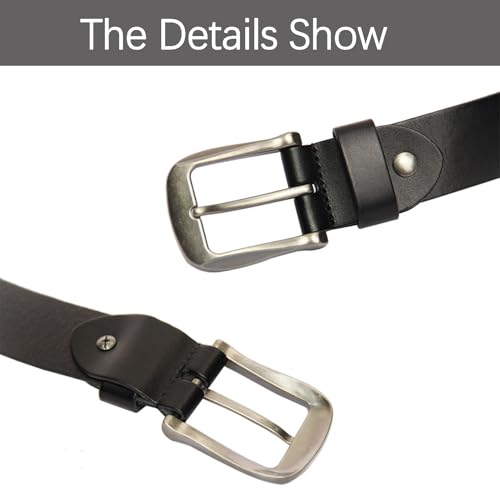 Vintage Retro Studded Casual Cowhide Leather Belts, Metal Skull Cross Skull Belt with Buckle for Women Men Jeans Dresses4