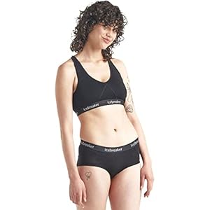 Icebreaker Merino Sprite Racerback Sports Bra for Women, Merino Wool – Soft Workout Wireless Bra for Women with Low to Medium Support – Premium Women’s Clothing – Black/Black, Medium
