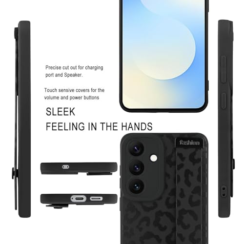 Image of Compatible with Samsung Galaxy S25 FE Case with Strap Wrist Black