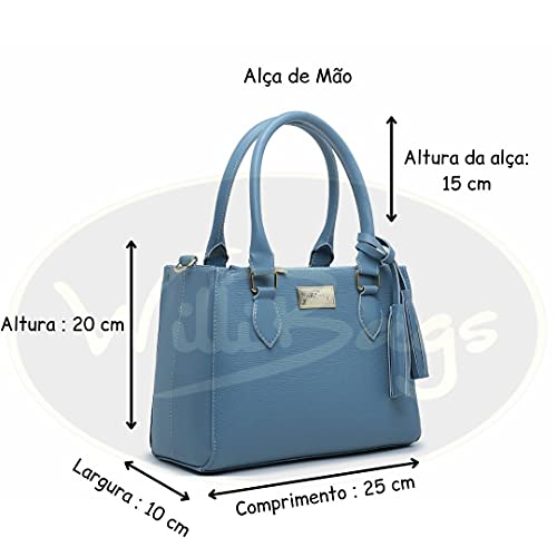 Bolsa Feminina Lorena + Alça Removível Com Regulagem Willibags.(Azul)