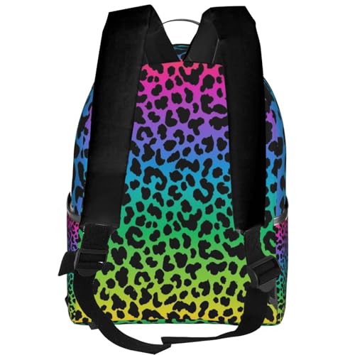 Casual Rucksack Big Capacity, Padded Straps Anti Theft Colorful Leopard Cheetah Print Art Bookbag for Travel Camping3