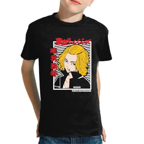the Fan Tee Camiseta Infantil de Niño Niña Dibujos Animados Tokio Anime japonés – Banda Callejera y Líder del Rubio, Mikey, Gang 003 12 años