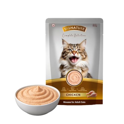 Image of Signature Grain Zero Adult Cat Wet Mousse 80gm | Chicken | Rich in Protein, Promotes Hydration & Easy to Digest | Grain Free, No Artificial Flavours | Packed with Essential Vitamins & Antioxidants