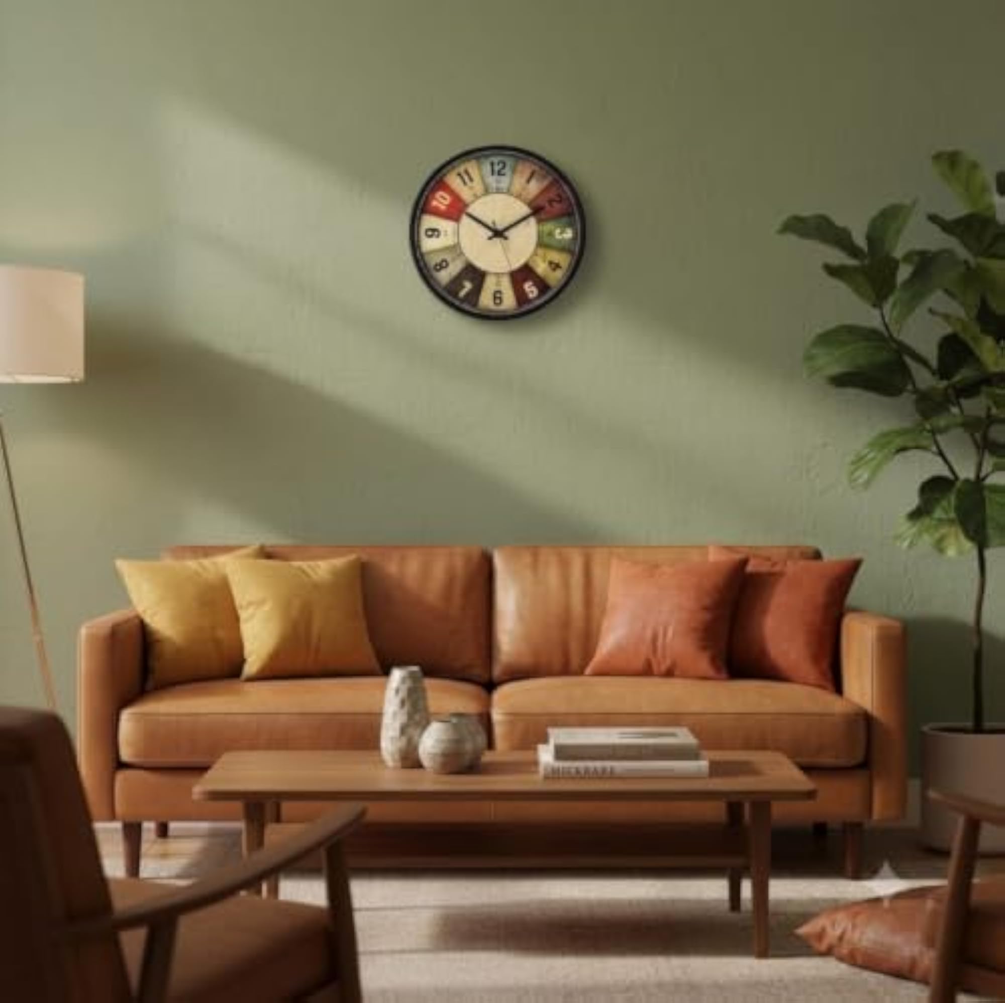 Vintage Wall Clock, 10 Inch Black Frame