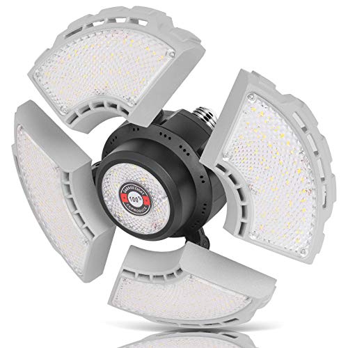 LED Garage Light, 140W 18500LM Deformable Garage Lights, 6500K Led Garage Ceiling Lights, Garage Lighting Fixture LED Shop Work Lights for Garage Workshop Warehouse Basement