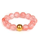 THALASIENE Anti Stress Ring aus Naturstein Perlen,Elastischer Perlenring,Wasserfeste Anxiety Rings für Damen,Rosa Kristalle Naturstein Stressring,Fidget Ringe