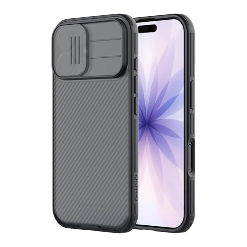 Image of Nillkin for iPhone 17 Case with Slide Camera Cover, Thin Slim Fit, Shockproof Protective, Protector Privacy, Phone Case iPhone 17 Camera Lens Protector 6.3 inch, Transparent Black
