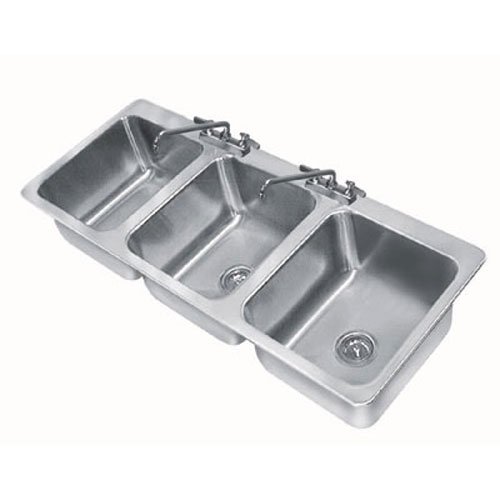 304 Series 50" x 21" Triple Seamless Bowl Dropin Sink with Faucet