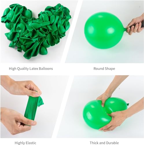 Image of 150pcs Green Balloons Different Sizes Pack, 18 12 10 5 Inch Party Balloon Garland Arch Kit for Birthday Dinosaur Baby Shower Jungle Forest Theme Party Decorations(With 2 Ribbons)