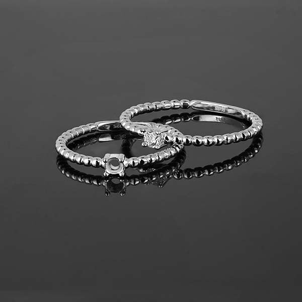 925 Silver Ring Blank 3 mm Stackable Prong Setting Mounting DIY Jewelry2