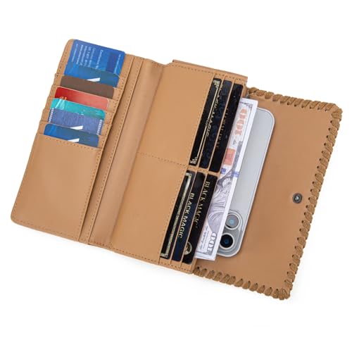 Image of Montana West X Wrangler Western Wallets for Women Trifold Wristlet Wallets Large Capacity Women Clutch Wallet with Coin Purse