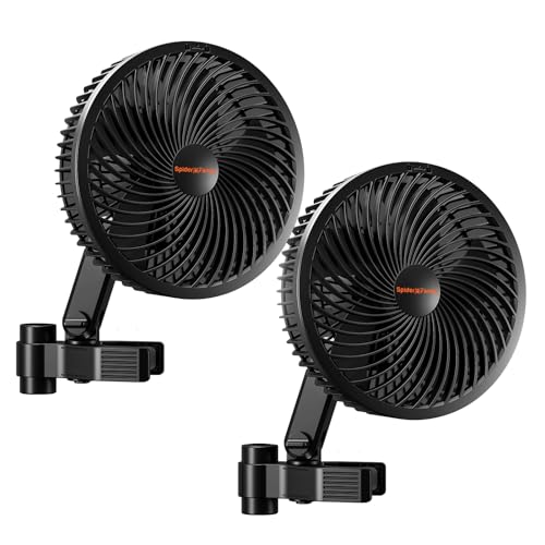 Spider Farmer Grow Ventilator mit Clip, 10 dynamische Windstärken, 10 stufige Oszillation, EC Motor, IP54 wetterfest, oszillierender Clip Lüfter, stark...