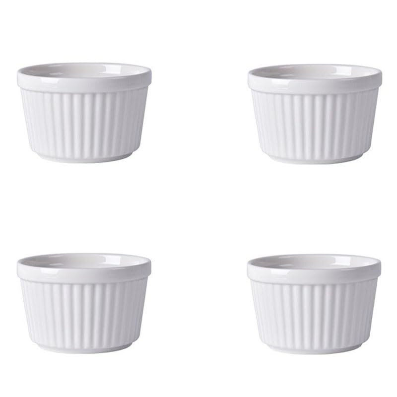 Ramequines de cerámica, platos de porcelana para hornear, ideal para natillas, pudín, crema brulee, juego de 4