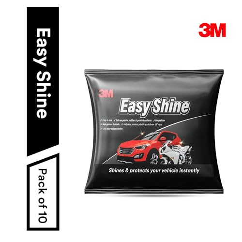 Image of 3M Easy Shine Foam Sponge, Safe on Plastic, Rubber and Painted Surfaces, Protect Plastic Parts from UV Rays, Less Dust Accumulation, Deep Sine (7.5cmX5cmX2.5cm, Pack of 10)