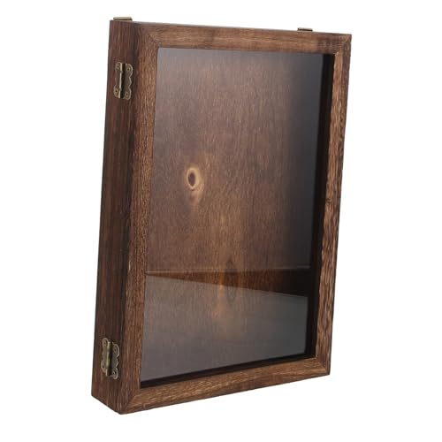 PRETYZOOM Box Insect Display Box Display Case Collecting Cabinet Specimen Case Specimen Holder Specimen Container Specimen Display Holder Dried Flower Storage Case Dark Brown Wood