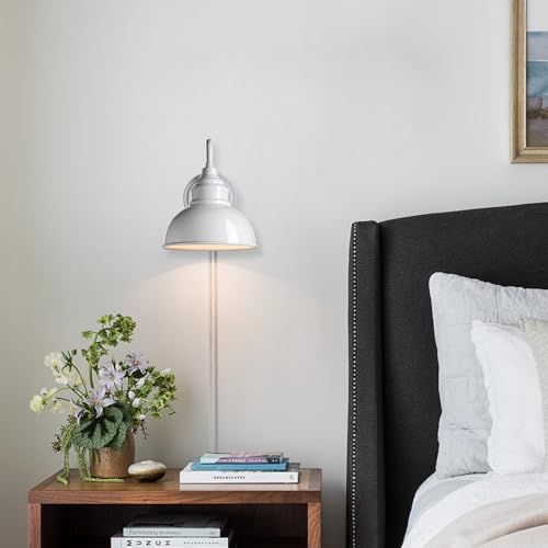 Image of Mini Gooseneck Wall Sconce, 2-Way Mount with Switch, Bright White | Flexible Gooseneck, Plug-in & Hardwired Dual Installation, On /Off Switch Included, Fits Bedroom, Corridor, Porch