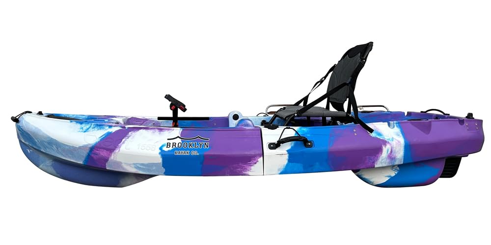 BKC FPK 8-Foot Single Foldable Kayak w/Pedal Drive, Paddle & Seat Included