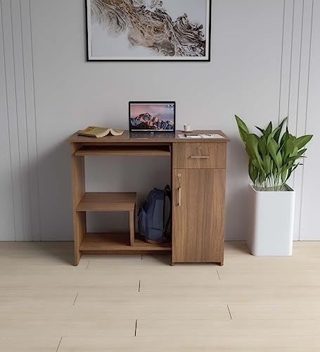 Image of COUCH CULTURE Relish Engineered Wood Study Table | Multi-Purpose Study Table | Computer Table for Students | Office Table with Drawers | Desk for Work from Home | 1 Year Warranty - Leon Teak