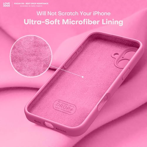 Image of LOVE 3000 Designed for iPhone 16 Case, Premium Silicone with [Soft Anti-Scratch Microfiber Lining] Shockproof Protective Phone Case for Holsters 6.1 inch, Pitaya