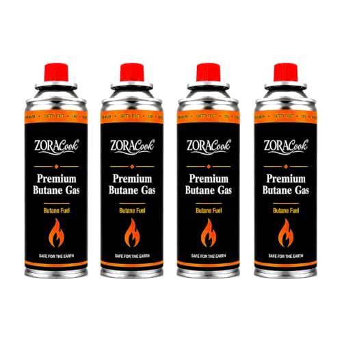 Image of 225g Premium Butane Gas Cylinder for Camping Stove Portable High Pressure Refill Fuel Can for Welding Torch Canister Outdoor Cooking Lighter Trekking Hiking Soldering Cartridge(Pack of 4)