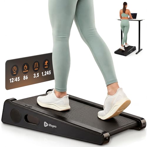 Image of LifePro PacerMini Compact Walking Pad Treadmill with Incline - Under Desk Walking Treadmill for Home Mini Apartment & Office Portable Low Profile Quiet Electric with Remote Control & LED Display