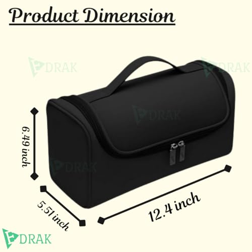 Image of EDRAK Hair Styling Tool Storage Case | Travel Storage Bag | Air wrap Holder Hair Styler Organizer for Airwrap Attachments Portable Storage Bag with Hanging Hook, Black (Bag Only)