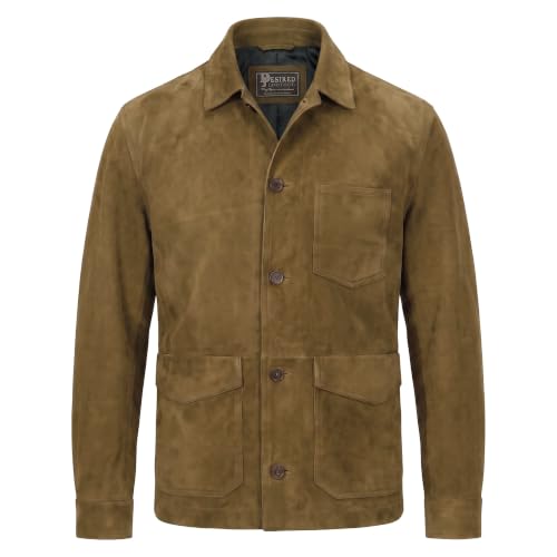 Image of Suede Leather Jacket Men - Real Lambskin Suede Casual Leather Jackets For Men - Mens Suede Jacket
