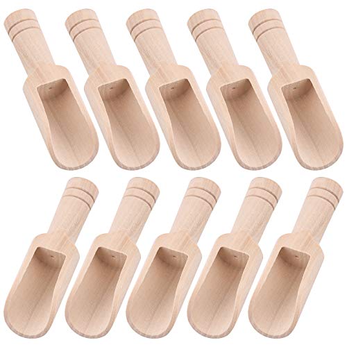 WXJ13 10 mini cucharas de madera para sal cuchara cuchara de madera sal de ba�o especias frutos secos cuchara en polvo mini cuchara de madera
