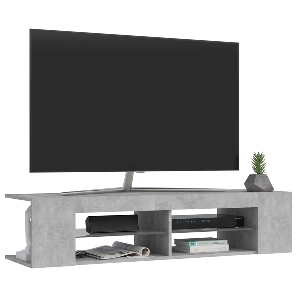 Muebles de Salon TV,Mesa TV Salon,Mueble de TV con Luces LED Gris hormigón 135x39x30 cmAdecuado para salón, Dormitorio