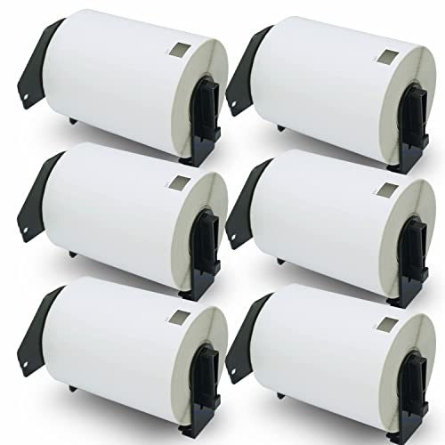 BETCKEY   6 Rollos de DK 11241 Etiquetas de Envíos Compatible con Brother, 102mm x 152mm, 1200 Etiquetas para Impresoras de Etiquetas QL