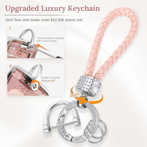 Image of Key Fob Cover for Nissan, Pink Rhinestone Loop