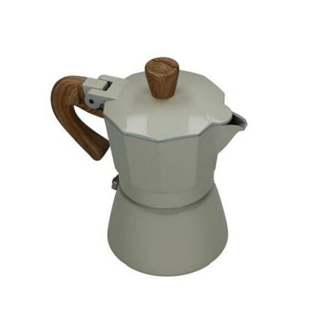 Cafetière 3 tasses Brandani cafetière italienne aluminium blanc ivoire