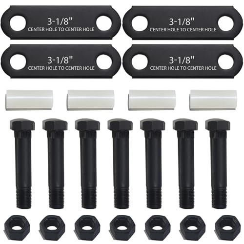 LUXTRKSTO 1Set Trailer Shackle Kit 3-1/8 Straps Tandem Axle Trailer Shackles Kit 7 Bolts and 7 Nuts for Double Eye Leaf Spring 3500 lbs-7200 lbs Axles
