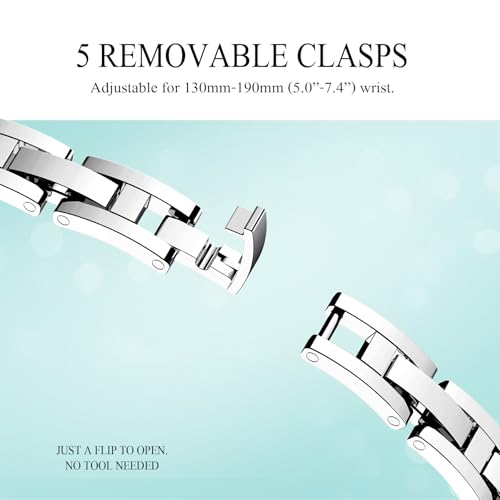 Image of Missair Thin Band Compatible with Apple Watch 38mm 40mm 41mm 42mm 44mm 45mm 46mm 49mm for Women, Slim Bracelet Designer Dressy Stainless Steel Metal Strap for iWatch Series 11 10 9 8 7 6 5 4 SE Ultra