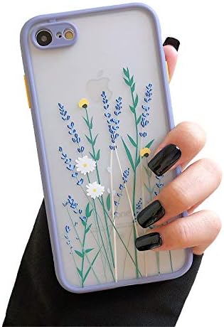 ZTOFERA TPU Back Case for iPhone 7 Plus/iPhone 8 Plus, Glitter Daisy Translucent Design Liquid Silicone Case, Anti-scratch Shockproof Flexible Bumper Cover for iPhone 7 Plus/8 Plus - White Daisy