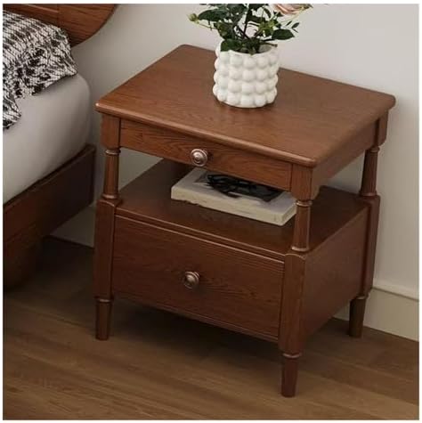 Retro Nightstand, Wooden Bedside Table with Open Storage, Compact Couch Side Table for Bedroom, Living Room, Home Decor & Small Spaces