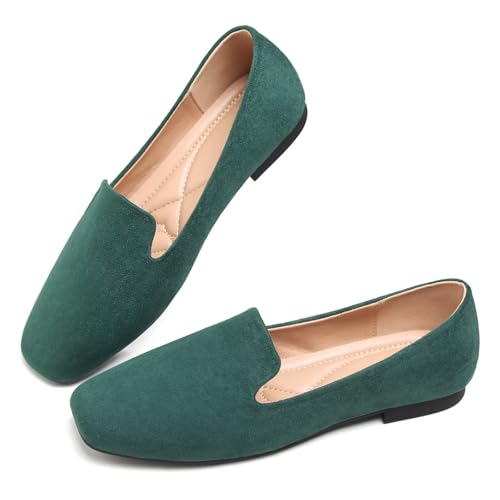 Image of Dear Time Women's Closed Toe Flats Shoes Comfortable Office Slip-on Casual Loafer Flats