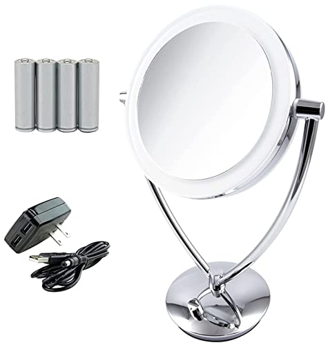 Espejo de maquillaje de mesa Ovente con luz LED 8"