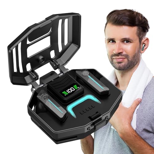 Earbud & In-Ear cuffie Portable Stereo Earphones con Digital Display Low Latency True Sound Headset TV Smartphone And Media Streaming 3.9 X 3.9 X 1.6in