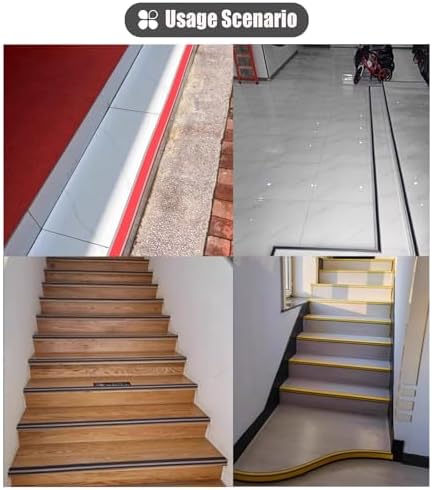 PVC Stair Edge Trim Protector Strip Self Adhesive, Flexible Staircase Step Nosing Trim Bar, Non Slip Treads Edging Protector Molding Trim(Color:Style F)