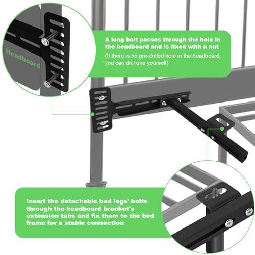 KSWLOR 2Pcs Adjustable Headboard Brackets, Universal Headboard Bracket, Bed Extension Adapter Kit Compatible with Most Bed by KSWLOR - Image 6