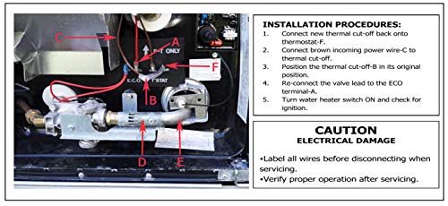 GREATUS Electronic Water Heater Thermal Cut-Off Kit 93866 Replacement for Atwood, Compatible with Models GCH6-6E GCH6-4E G6A-8E G6A-7E GC6AA-9E G610-3E GCH10A-2E GH610-3E XT Series - 2SETS