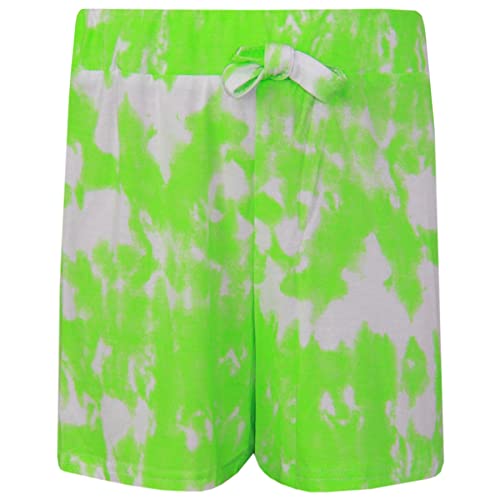 Conjunto tie dye verde neón de moda playera con tejido elástico transpirable infantil 3