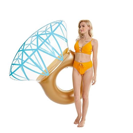 Tzsmat Inflatable Diamond Ring Pool Float Swimming Floaty Party Toys for Adults & Kids