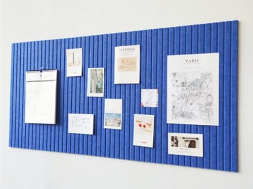 Felt Bulletin Board,Felt Wall Tiles with Push Pin and Safe Removable Adhesive Tabs,Self Adhesive Pin Board Wall Tiles for Photos Memos,Cork Panels (Blue2)