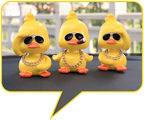 Miniatura 6 de Wonuu Shaking Duck - Lindos adornos para coche, muñeco de pato amarillo para decoración de interiores