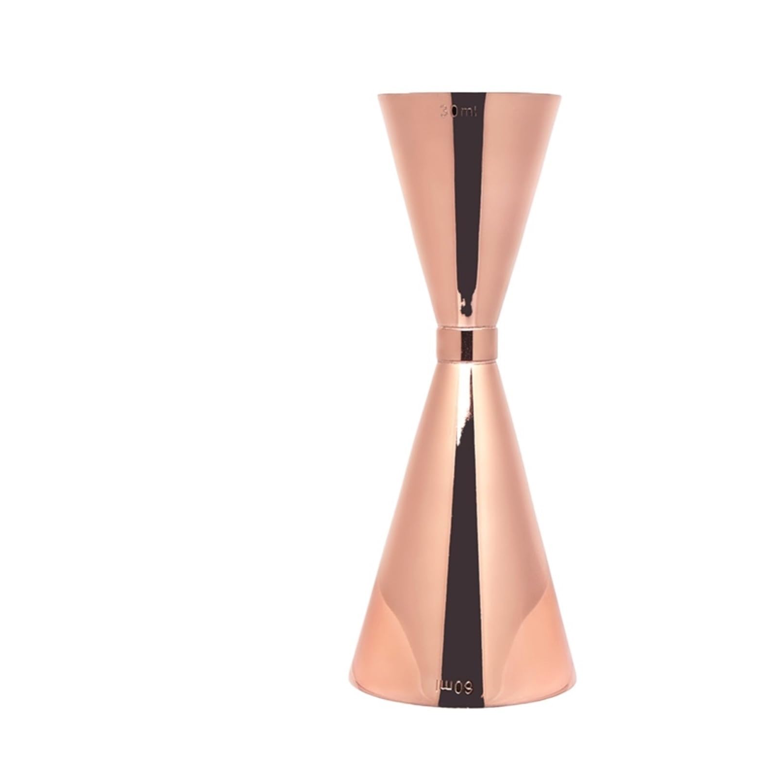 Jigger Cocktail Taza medidora de acero inoxidable 304, 30/45/60/90ml, bebida cóctel, Jigger, vaso mixto, tazas medidoras líquidos(30 60ml CopperPlated)