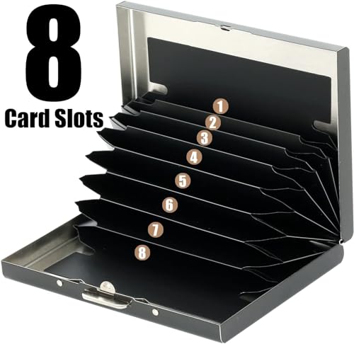 Black RFID Blocking Metal Debit/Credit (Unisex) Card Holder (Black (8 Slots)3