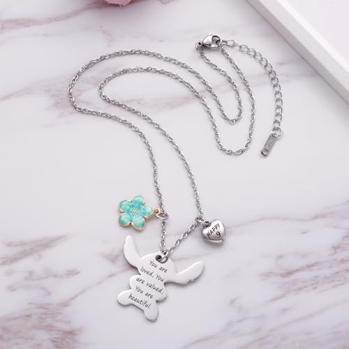 Image of Ukodnus 6-10 Year Old Birthday Necklace Gifts, You are Loved Valued Beautiful Gift, Birthday Jewelry Gift for Daughter Granddaughter Niece